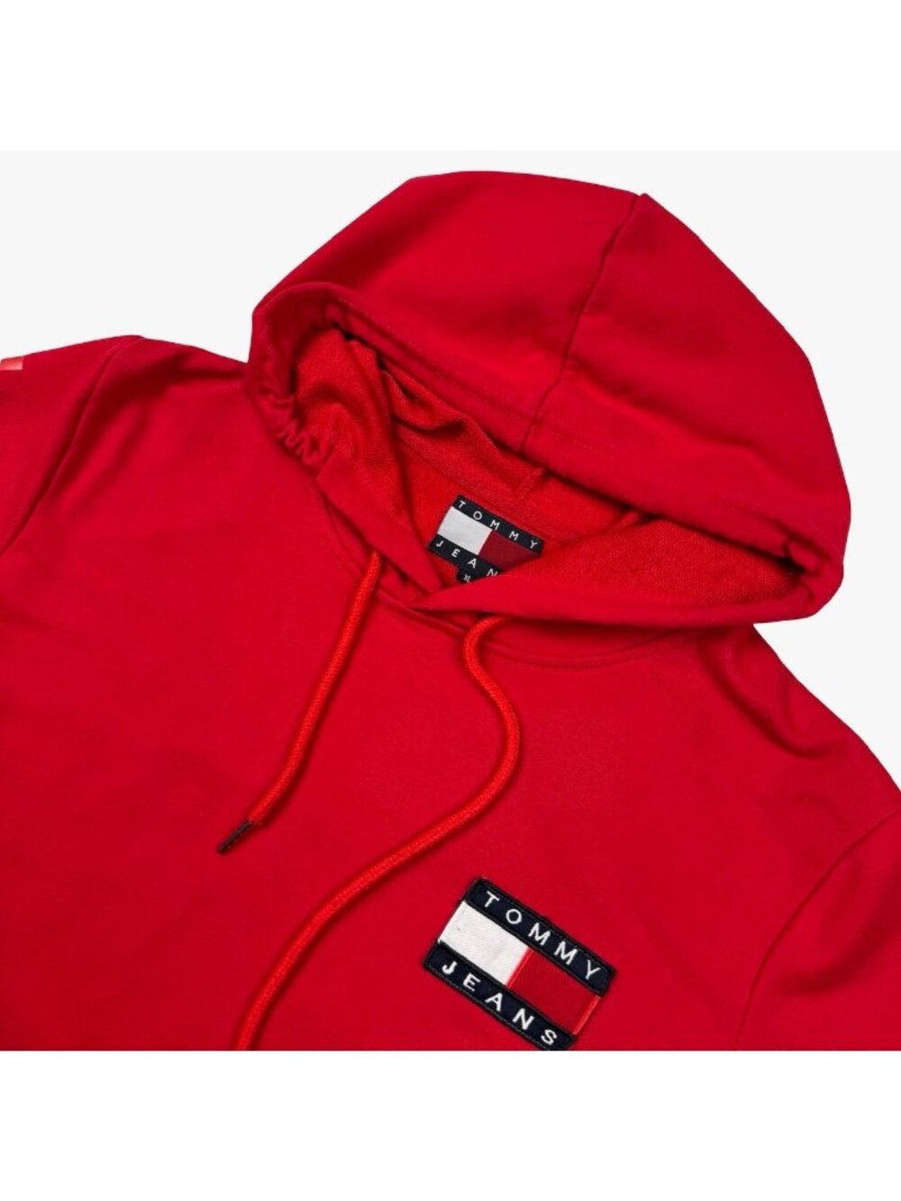 Tommy HIlfiger Womens 100% Cotton Drawstring Hoodie Red • XL